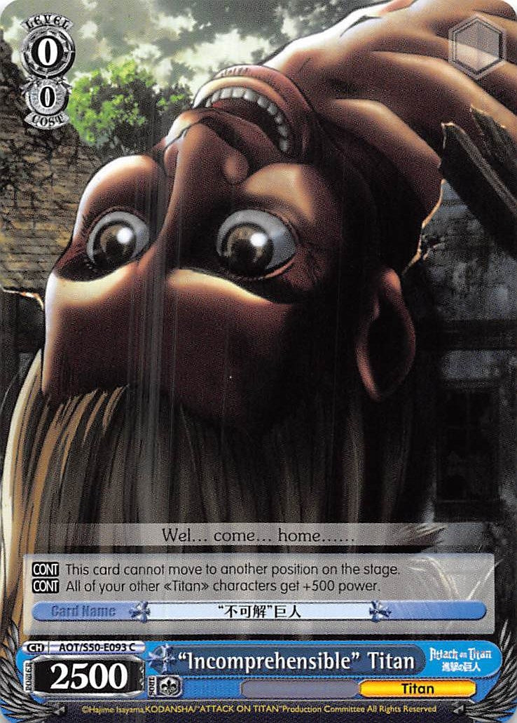 Image for "Incomprehensible" Titan (Attack on Titan Vol. 2) (AOT/S50-E093 C) - Weiss Schwarz
