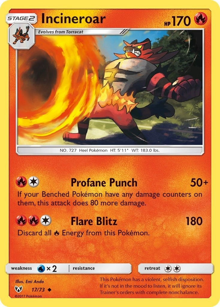 Image for Incineroar (Shining Legends) (17/73) - Pokemon