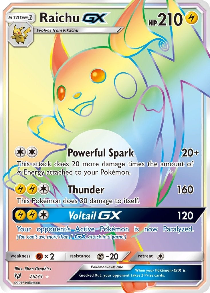 Image for Raichu GX (Secret) (Shining Legends) (75/73) - Pokemon
