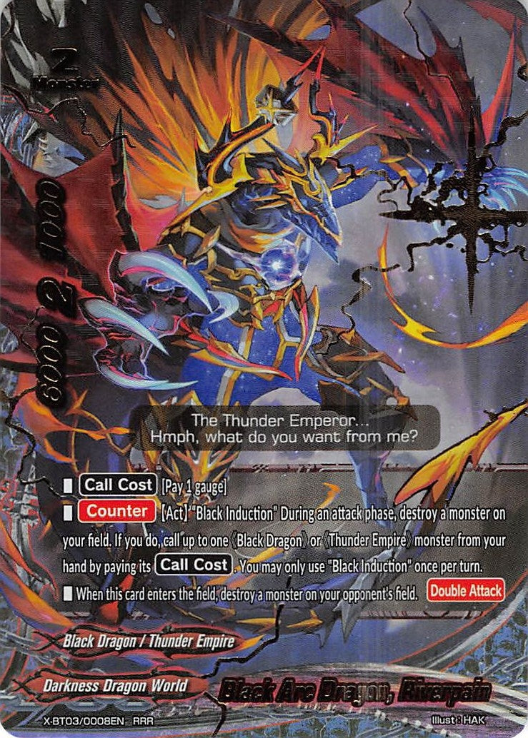 Image for Black Arc Dragon, Riverpain (Overturn! Thunder Empire!!) (X-BT03/0008EN) - Future Card BuddyFight