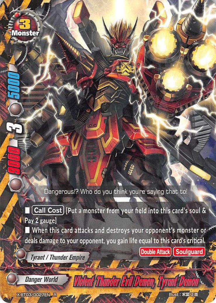 Image for Violent Thunder Evil Demon, Tyrant Demon (Overturn! Thunder Empire!!) (X-BT03/0027EN) - Future Card BuddyFight