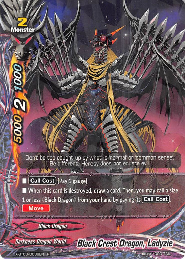 Image for Black Crest Dragon, Ladyzie (Overturn! Thunder Empire!!) (X-BT03/0039EN) - Future Card BuddyFight
