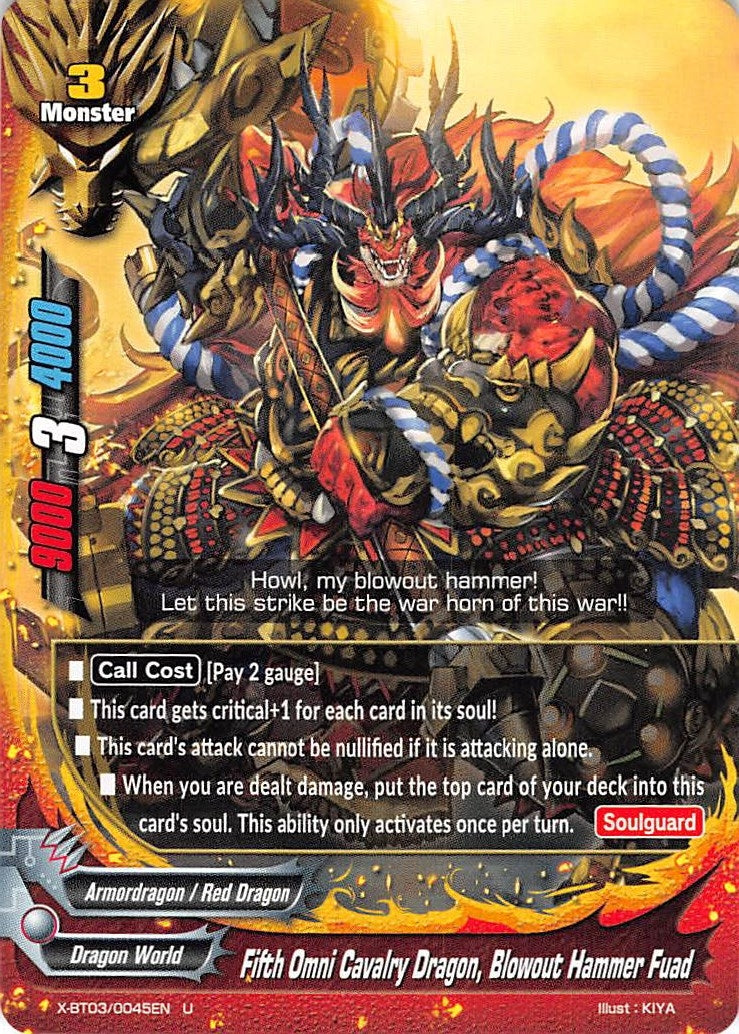 Image for Fifth Omni Cavalry Dragon, Blowout Hammer Fuad (Overturn! Thunder Empire!!) (X-BT03/0045EN) - Future Card BuddyFight