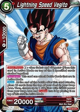 Image for Lightning Speed Vegito (Union Force) (BT2-013) - Dragon Ball Super: Masters