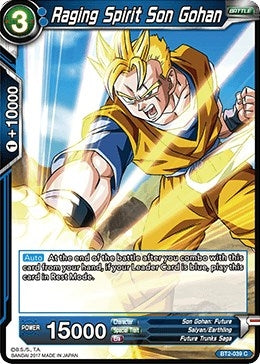 Image for Raging Spirit Son Gohan (Union Force) (BT2-039) - Dragon Ball Super: Masters
