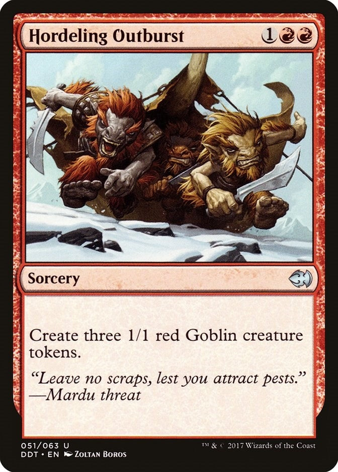 Image for Hordeling Outburst (Duel Decks: Merfolk vs. Goblins) (51) - Magic: The Gathering