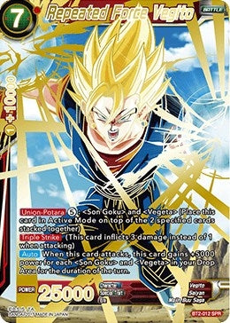 Image for Repeated Force Vegito (SPR) (Union Force) (BT2-012) - Dragon Ball Super: Masters