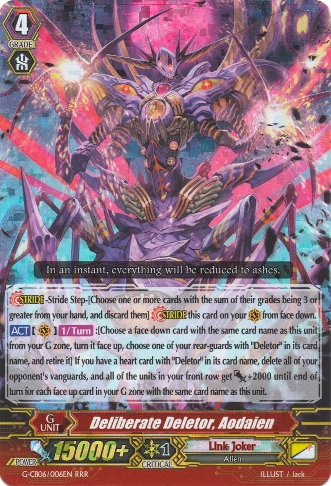 Image for Deliberate Deletor, Aodaien (G-CB06: Rondeau of Chaos and Salvation) (G-CB06/006EN) - Cardfight Vanguard
