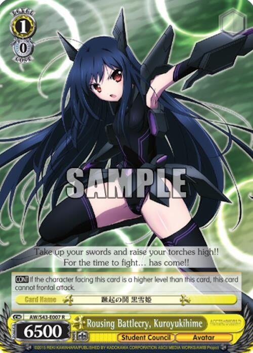 Image for Rousing Battlecry, Kuroyukihime (Accel World -Infinite Burst-) (AW/S43-E007 R) - Weiss Schwarz