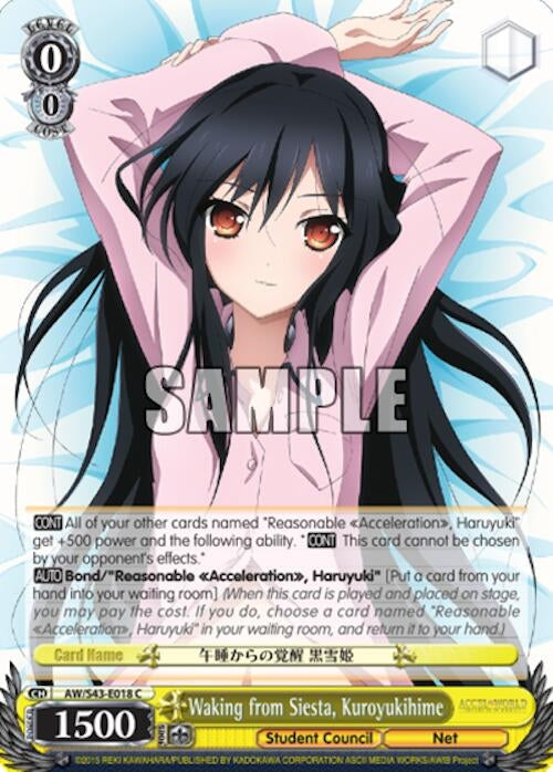Image for Waking from Siesta, Kuroyukihime (Accel World -Infinite Burst-) (AW/S43-E018 C) - Weiss Schwarz