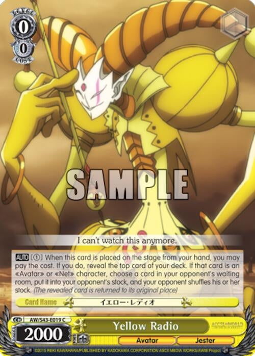 Image for Yellow Radio (Accel World -Infinite Burst-) (AW/S43-E019 C) - Weiss Schwarz