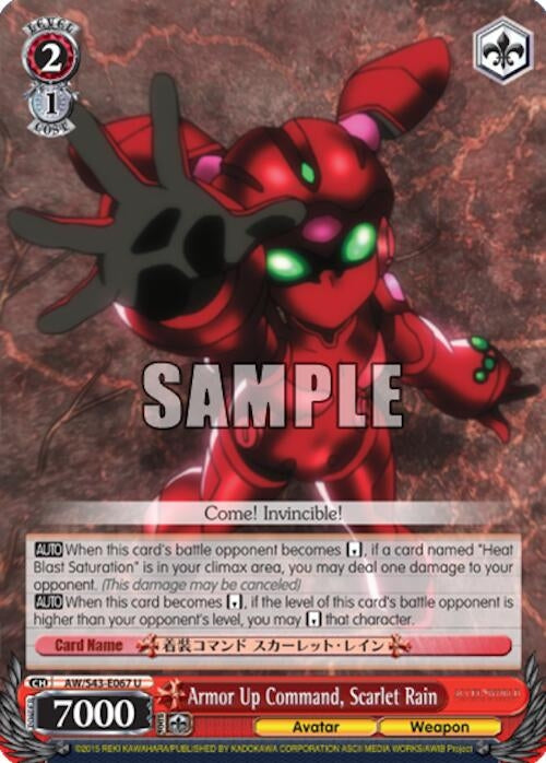 Image for Armor Up Command, Scarlet Rain (Accel World -Infinite Burst-) (AW/S43-E067 U) - Weiss Schwarz