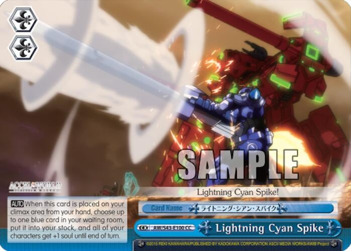 Image for Lightning Cyan Spike (Accel World -Infinite Burst-) (AW/S43-E100 CC) - Weiss Schwarz