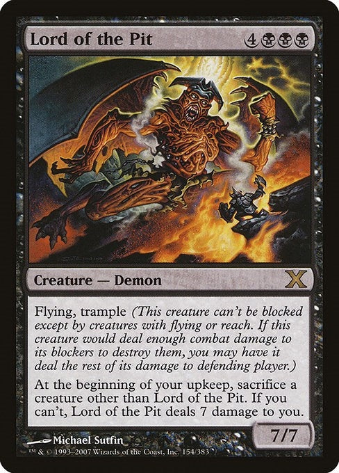 Image for Lord of the Pit (10th Edition) (154) - Magic: The Gathering
