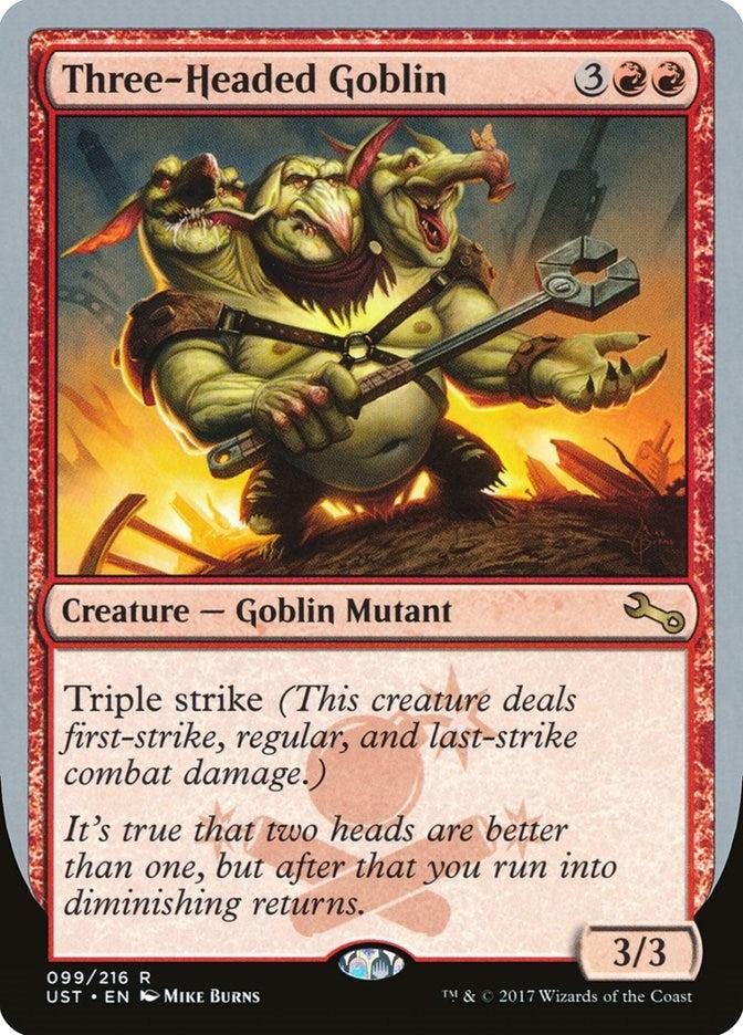Image for Three-Headed Goblin (Unstable) (99) - Magic: The Gathering