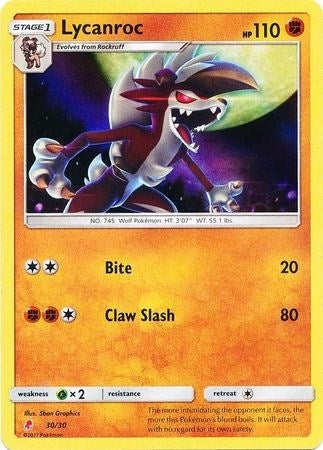Image for Lycanroc (#30 Holofoil) (SM Trainer Kit: Lycanroc & Alolan Raichu) (30/30) - Pokemon