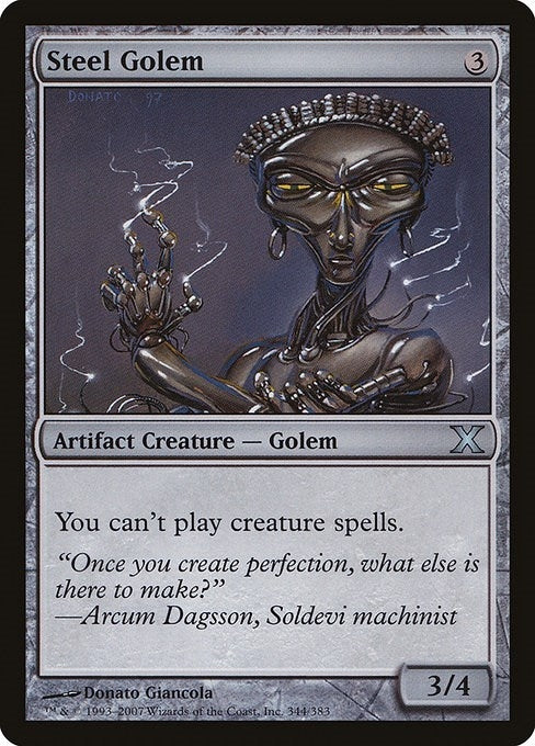Image for Steel Golem (10th Edition) (344) - Magic: The Gathering