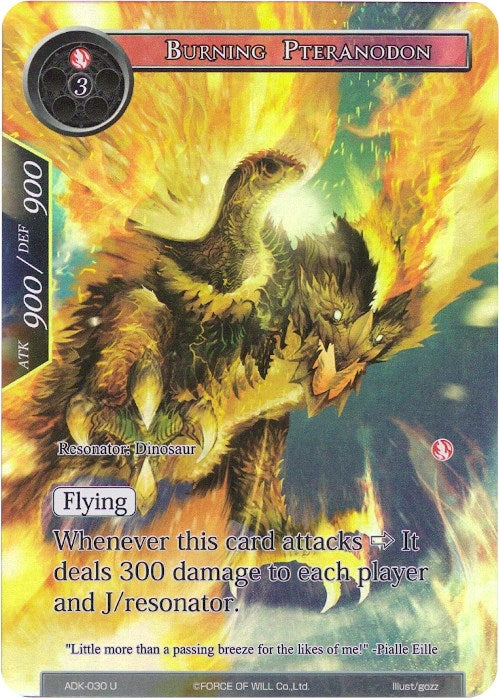 Image for Burning Pteranodon (Full Art) (Advent of the Demon King) (ADK-030) - Force of Will