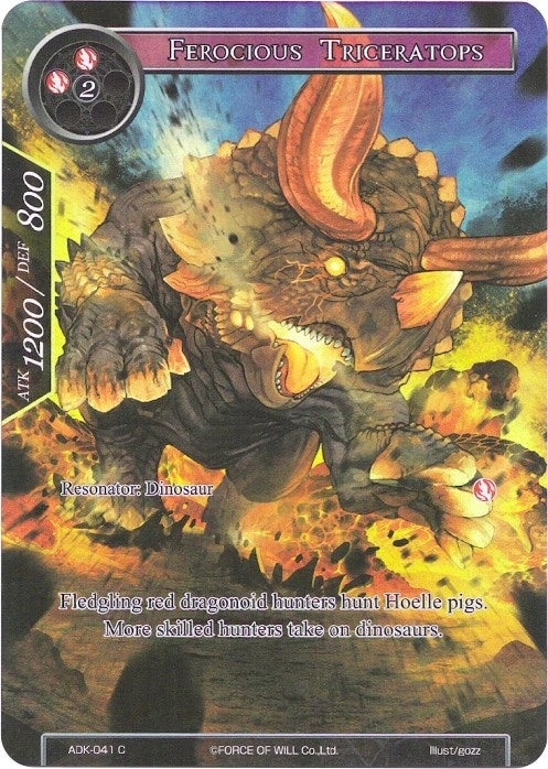 Image for Ferocious Triceratops (Full Art) (Advent of the Demon King) (ADK-041) - Force of Will