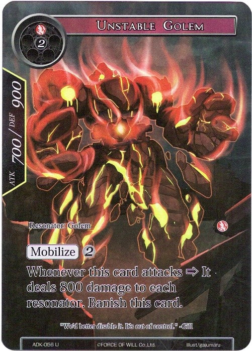 Image for Unstable Golem (Full Art) (Advent of the Demon King) (ADK-056) - Force of Will