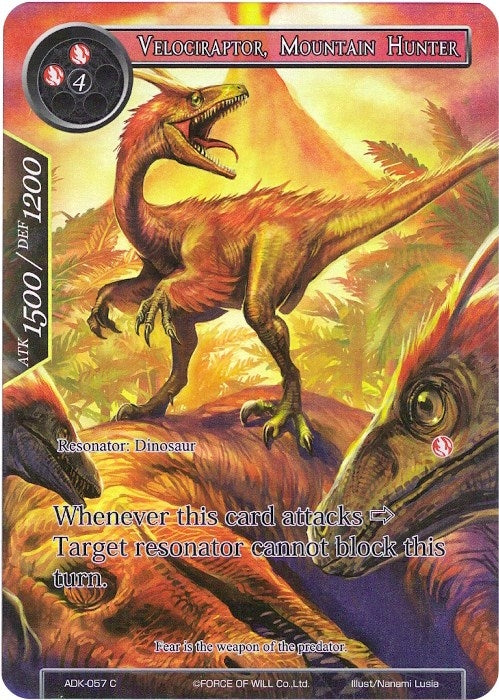 Image for Velociraptor, Mountain Hunter (Full Art) (Advent of the Demon King) (ADK-057) - Force of Will