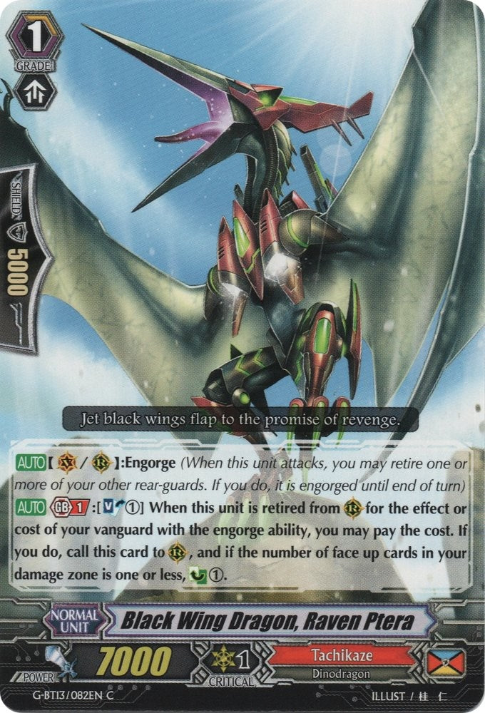 Image for Black Wing Dragon, Raven Ptera (G-BT13: Ultimate Stride) (G-BT13/082EN) - Cardfight Vanguard