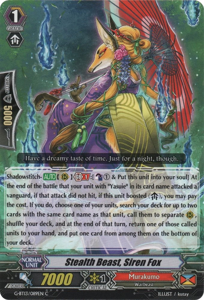 Image for Stealth Beast, Siren Fox (G-BT13: Ultimate Stride) (G-BT13/089EN) - Cardfight Vanguard