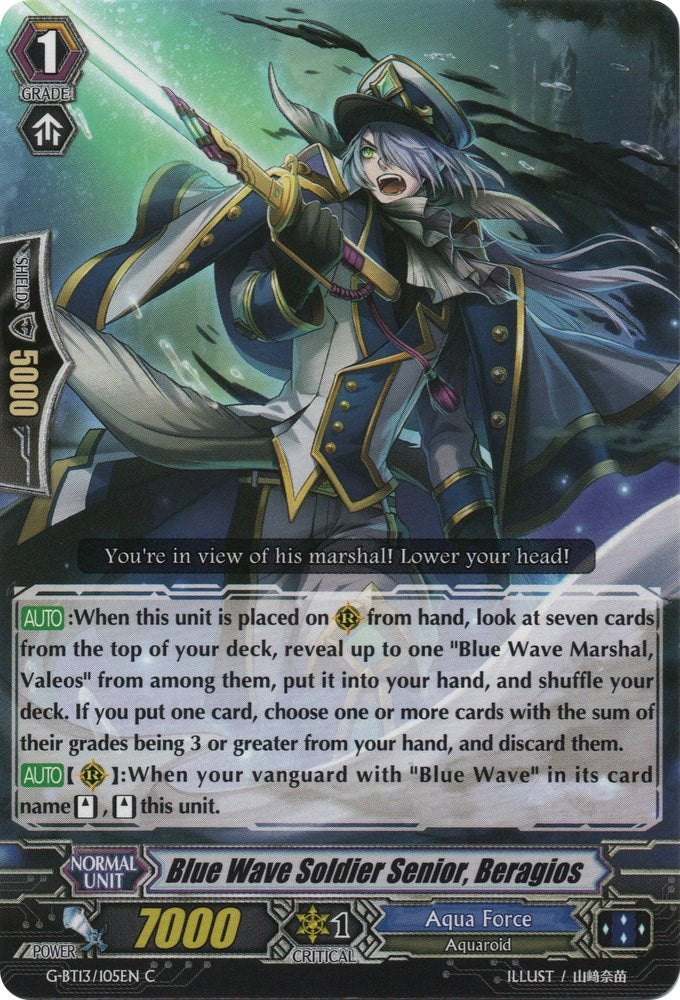 Image for Blue Wave Soldier Senior, Beragios (G-BT13: Ultimate Stride) (G-BT13/105EN) - Cardfight Vanguard
