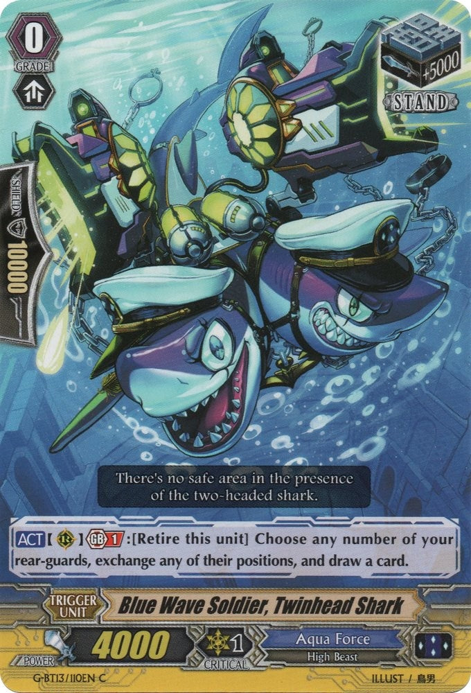 Image for Blue Wave Soldier, Twinhead Shark (G-BT13: Ultimate Stride) (G-BT13/110EN) - Cardfight Vanguard