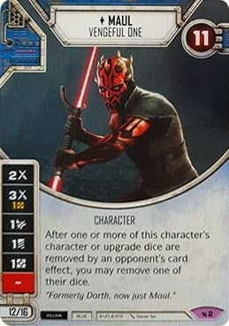 Image for Maul - Vengeful One (Card Only) (Legacies) (2) - Star Wars: Destiny