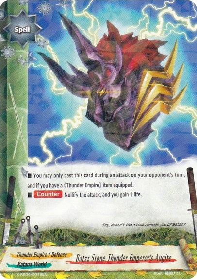 Image for Batzz Stone, Thunder Emperor's Augite (R Foil) (X Duel Chest) (X-SS04/0018EN) - Future Card BuddyFight