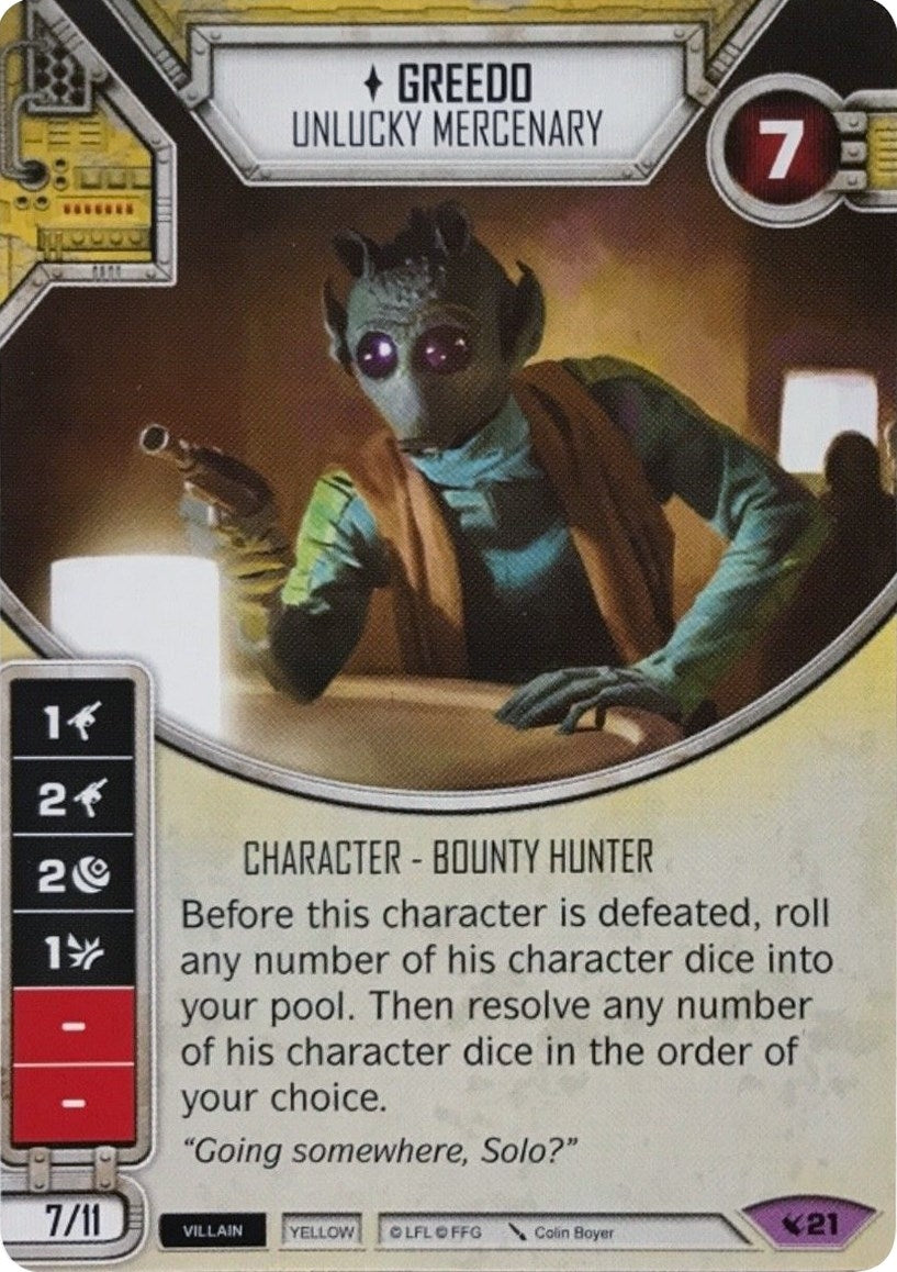Image for Greedo - Unlucky Mercenary (Card Only) (Legacies) (21) - Star Wars: Destiny