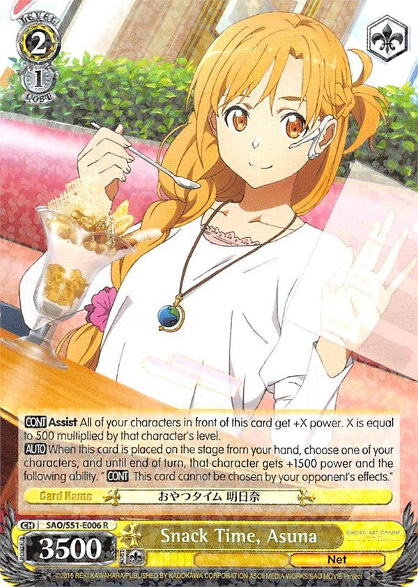 Image for Snack Time, Asuna (Sword Art Online The Movie: -Ordinal Scale-) (SAO/S51-E006 R) - Weiss Schwarz