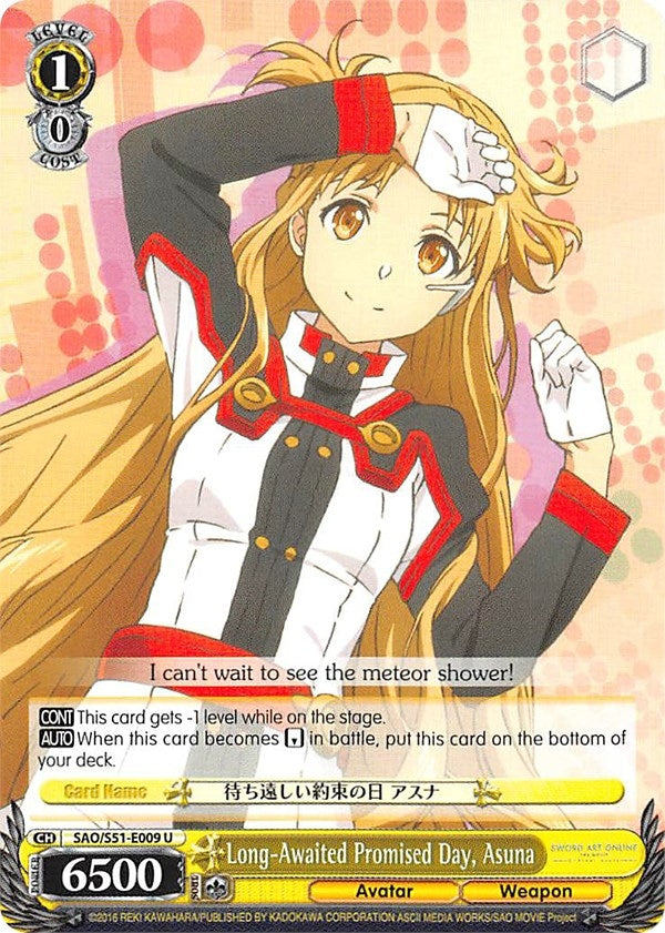 Image for Long-Awaited Promised Day, Asuna (Sword Art Online The Movie: -Ordinal Scale-) (SAO/S51-E009 U) - Weiss Schwarz