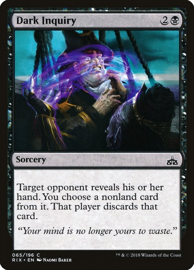 Image for Dark Inquiry (Rivals of Ixalan) (65) - Magic: The Gathering