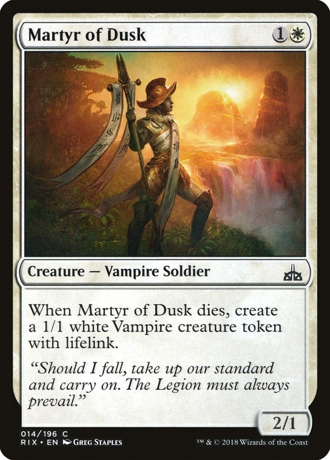 Image for Martyr of Dusk (Rivals of Ixalan) (14) - Magic: The Gathering