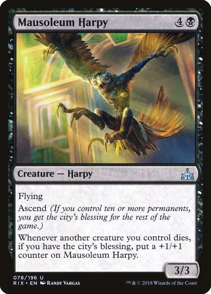 Image for Mausoleum Harpy (Rivals of Ixalan) (78) - Magic: The Gathering