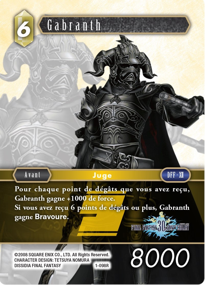 Image for Gabranth (30th Anniversary) (FF: Promo Cards) (PR-008/1-098R) - Final Fantasy TCG