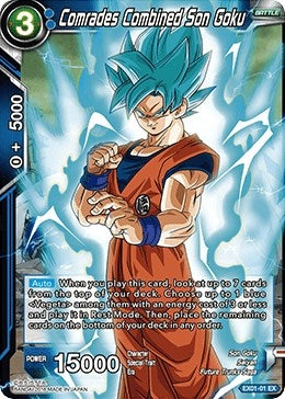 Image for Comrades Combined Son Goku (Foil) (Expansion Deck Box Set 01: Mighty Heroes) (EX01-01) - Dragon Ball Super: Masters