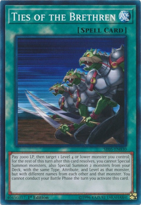 Image for Ties of the Brethren (Structure Deck: Wave of Light) (SR05-EN030) - YuGiOh