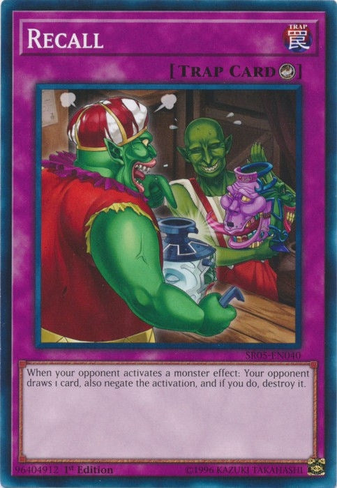 Image for Recall (Structure Deck: Wave of Light) (SR05-EN040) - YuGiOh