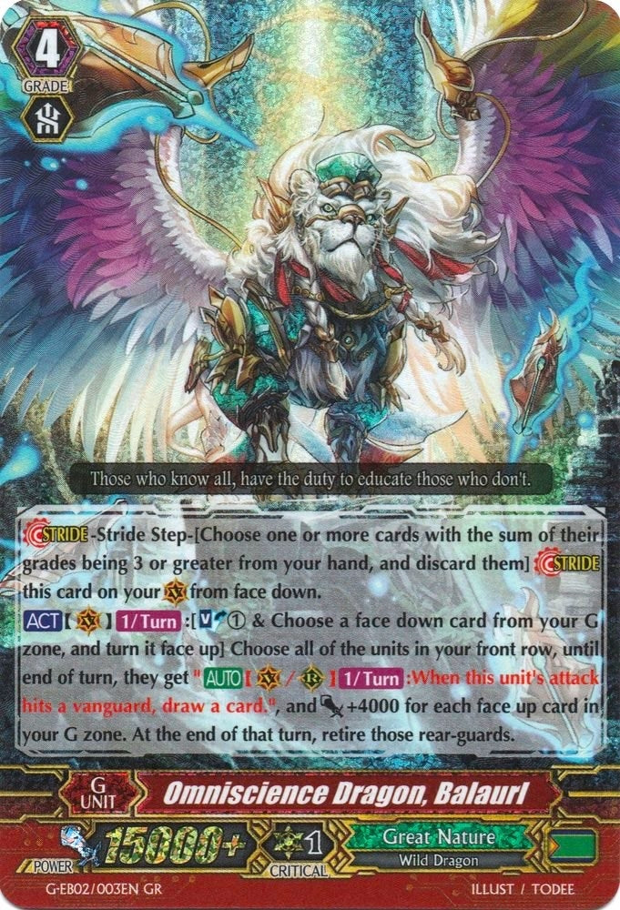 Image for Omniscience Dragon, Balaurl (G-EB02: The AWAKENING ZOO) (G-EB02/003EN) - Cardfight Vanguard