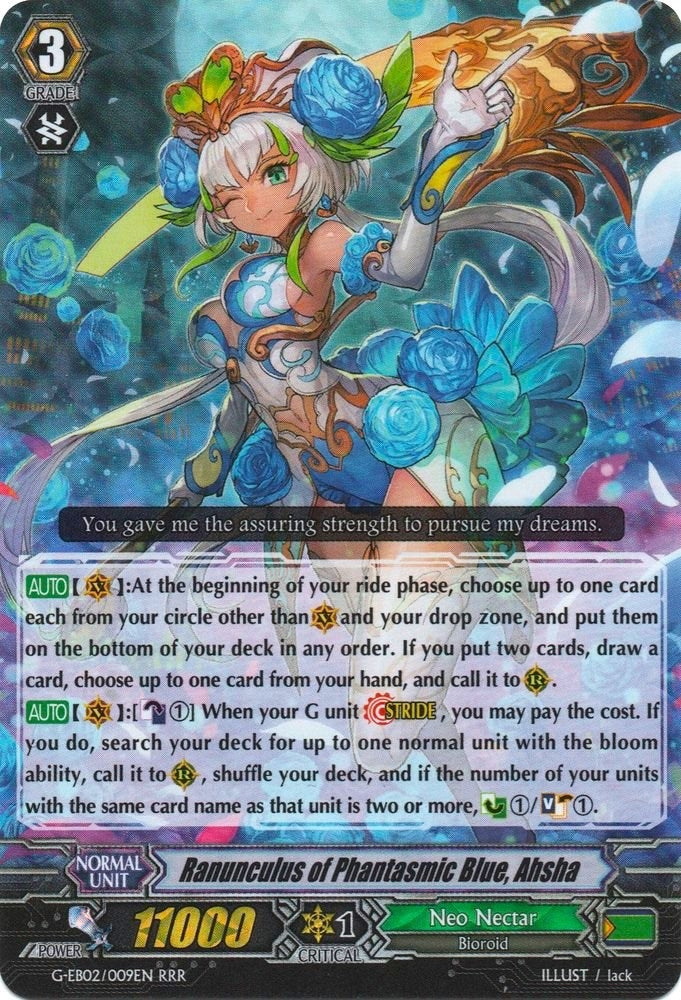 Image for Ranunculus of Phantasmic Blue, Ahsha (G-EB02: The AWAKENING ZOO) (G-EB02/009EN) - Cardfight Vanguard
