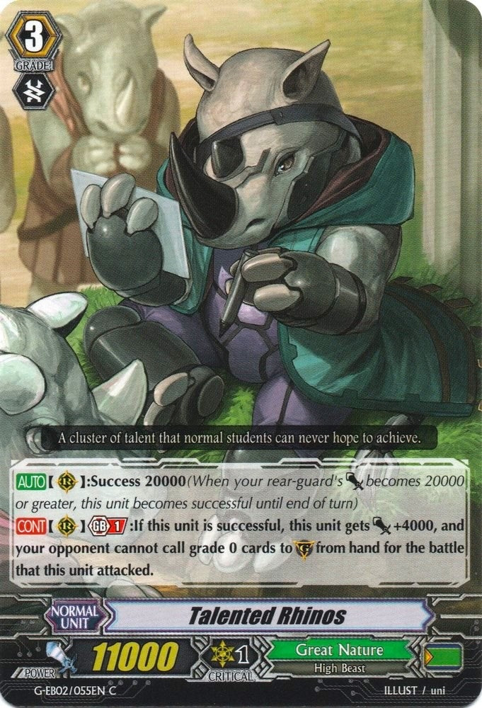 Image for Talented Rhinos (G-EB02: The AWAKENING ZOO) (G-EB02/055EN) - Cardfight Vanguard