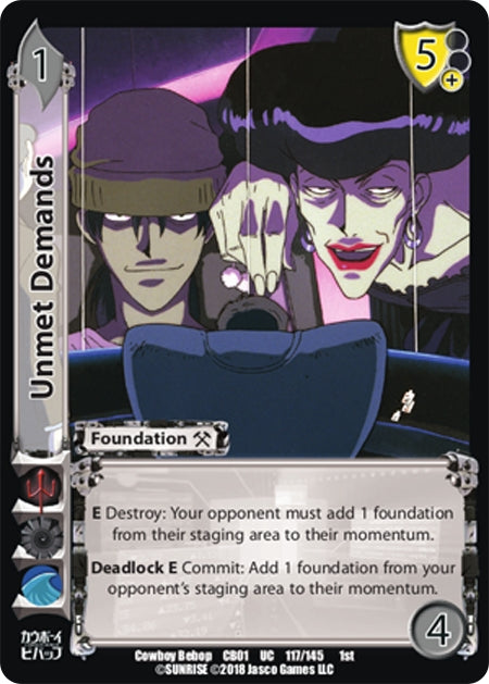Image for Unmet Demands (Cowboy Bebop) (117) - UniVersus