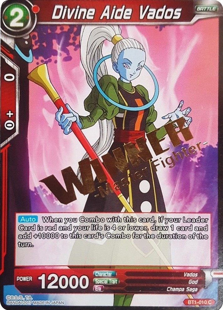 Image for Divine Aide Vados (Winner Stamped) (Tournament Promotion Cards) (BT1-010) - Dragon Ball Super: Masters