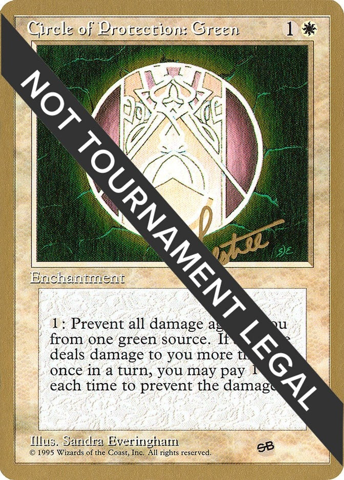 Image for Circle of Protection: Green - 1996 Bertrand Lestree (4ED) (SB) (World Championship Decks) - Magic: The Gathering