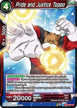 Image for Pride and Justice Toppo (Cross Worlds) (BT3-026) - Dragon Ball Super: Masters