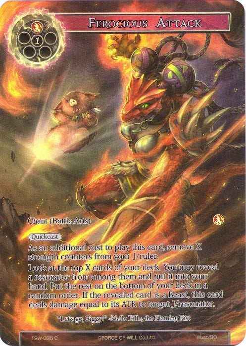Image for Ferocious Attack (Full Art) (The Time Spinning Witch) (TSW-036) - Force of Will