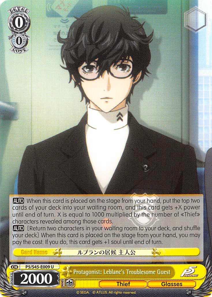 Image for Protagonist: Leblanc's Troublesome Guest (Persona 5) (P5/S45-E009 U) - Weiss Schwarz